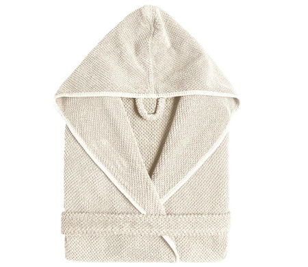 Szlafrok z kapturem unisex Graccioza Bee Waffle 20002 Natural S-L