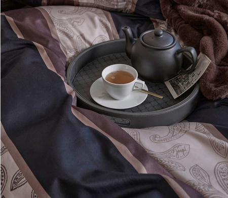 Pościel satyna bawełniana JOOP! Paisley Stripes 4121-09 Black
