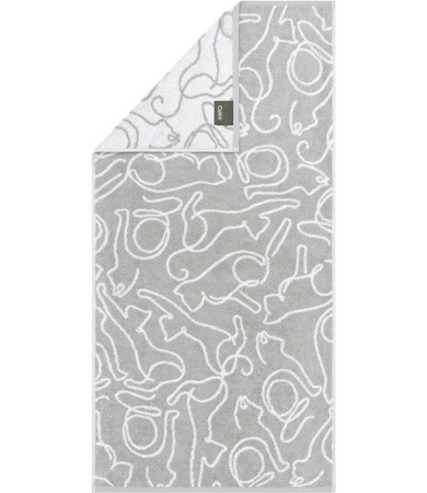 Ręcznik Cawö Cute Cats 6264-76 Platin / Weiss