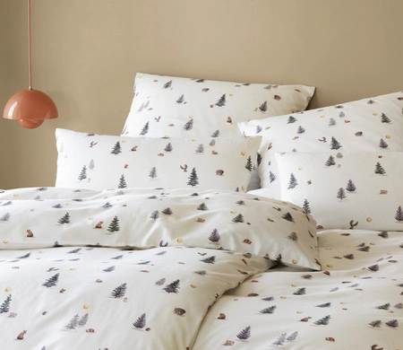 Pościel flanelowa Elegante Winterwald 26019-0 White