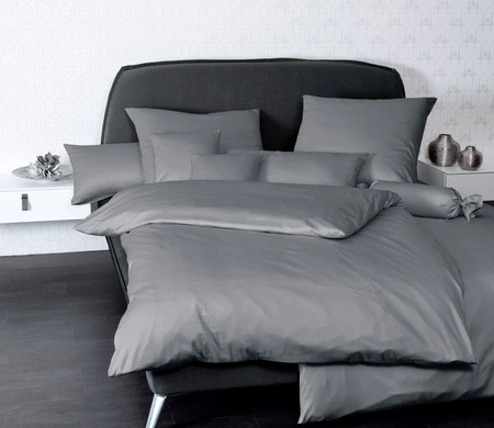 Pościel jednobarwna mako-satyna Janine Colors 31001-48 Grafit