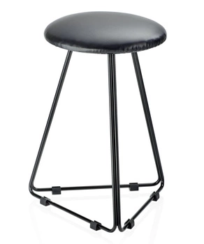 DECOR WALTHER DW 71 taboret eko-skóra czarny/ czarny