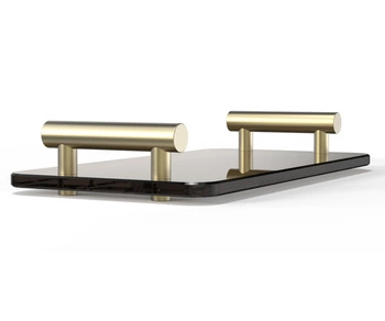 DECOR WALTHER BAR TAB taca łazienkowa szkło ciemny brąz złoty / mat