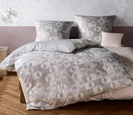 Pościel satyna szwajcarska Fleuresse Black Premium 534511-7 Silber