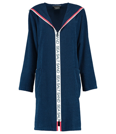 Szlafrok damski zapinany na zamek Cawö 3101-133 Navy XS-XL