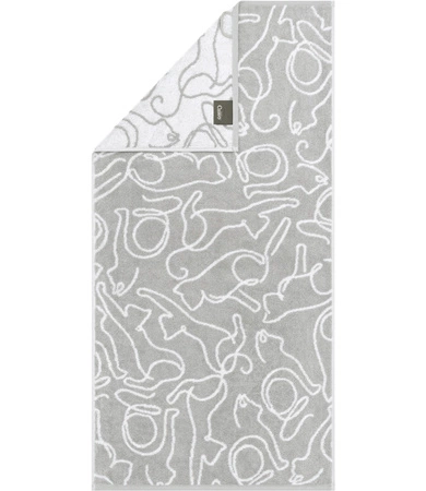 Ręcznik Cawö Cute Cats 6264-76 Platin / Weiss