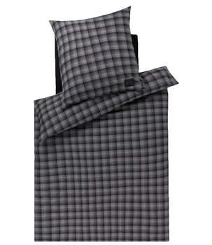 Pościel flanelowa JOOP! Soft Checks 45000-09 Anthrazite