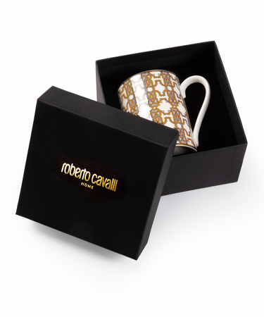 Kubek Roberto Cavalli Monogram Gold Luxury Box