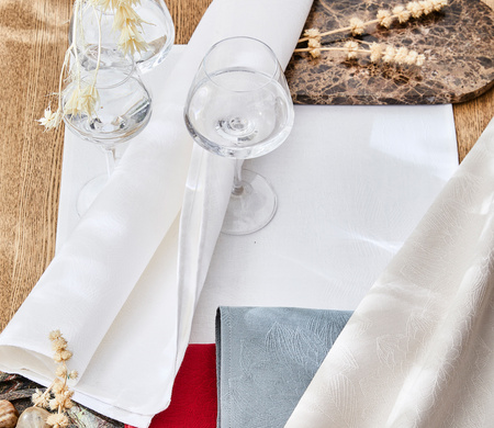 Serwetki bawełniane Le Jacquard Français Marie Galante Blanc 4 szt.