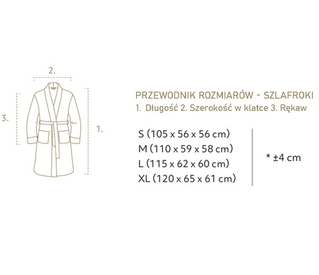 Szlafrok kimono unisex Graccioza Bee Waffle 20766 Storm S-XL