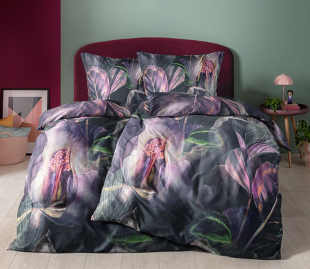 Pościel satyna bawełniana Estella Impuls Kendra 4834-670 Aubergine