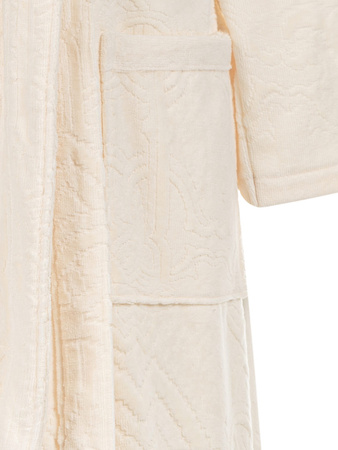 Szlafrok z szalem Roberto Cavalli Home Araldico 810 Ivory