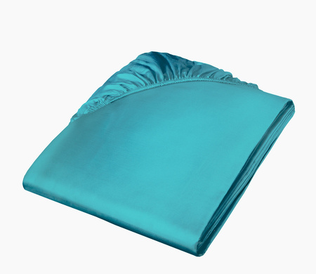 Prześcieradło satynowe z gumką Fleuresse Colours 9100-6066 Petrol