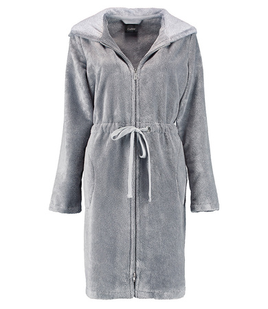Szlafrok damski zapinany na zamek Cawö 821-71 Grau XS-XL