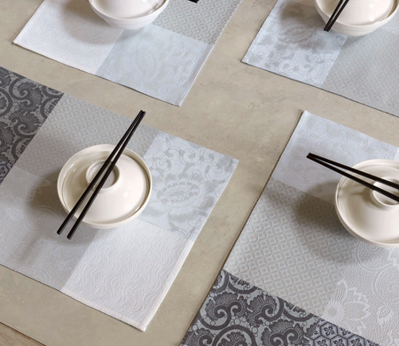 Podkładki na stół Le Jacquard Français Fleurs de Kyoto Brume 4 szt.