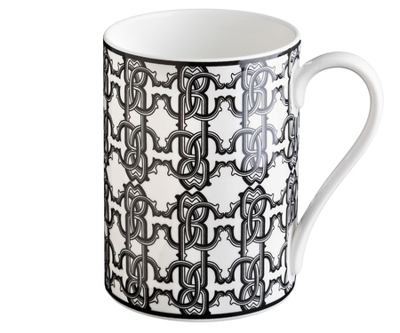 Kubek Roberto Cavalli Monogram Black Luxury Box