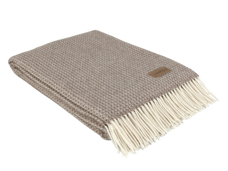 Koc wełniany z kaszmirem Eskimo Switzerland Milano H43E0-250 130x200 Taupe