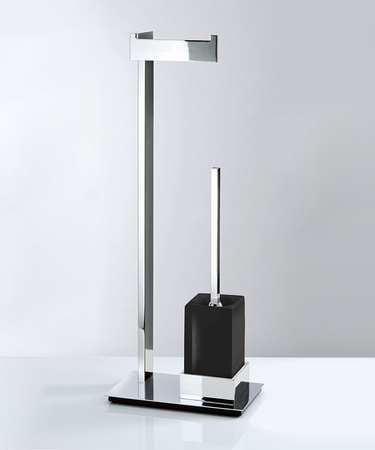 Szczotka WC i stojak na papier Decor Walther BRICK BK SBK czarny / chrom