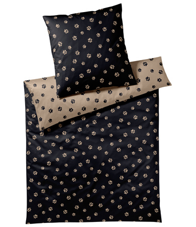 Pościel satyna bawełniana Elegante Paws 24541-9 Black/Beige