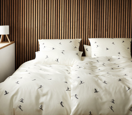 Pościel satyna bawełniana Elegante Mono Ski 24549-9 Graphit