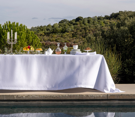 Obrus lniany Le Jacquard Français Portofino Bianco