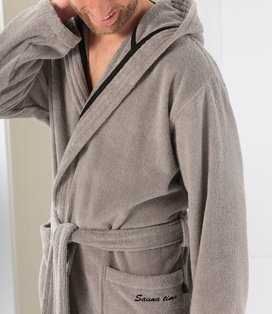 Szlafrok męski z kapturem Cawö 833-79 Stein S-XXL