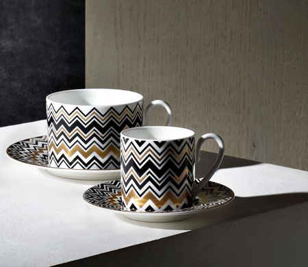 Filiżanka do kawy Missoni Zig Zag Gold, zestaw 6 szt. Luxury Box