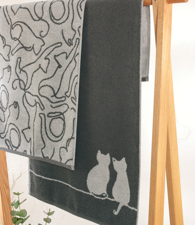 Ręcznik Cawö Cute Cats 6263-77 Platin / Basalt