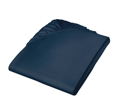 Prześcieradło satynowe z gumką Fleuresse Colours 9100-6544 Nocny Błękit