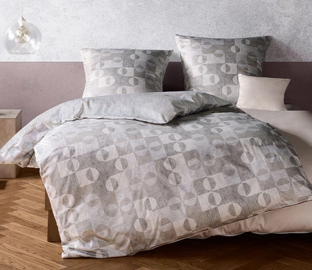Pościel satyna szwajcarska Fleuresse Black Premium 534511-7 Silber