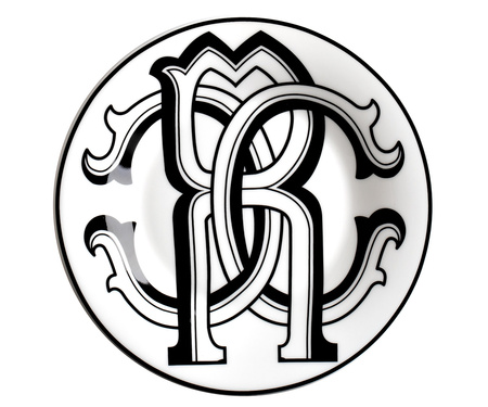 Talerzyk do pieczywa Roberto Cavalli Monogram Black, zestaw 2 szt.