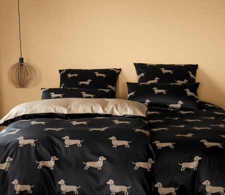 Pościel satyna bawełniana Elegante Dogs 24540-9 Black/Beige