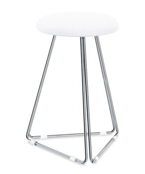 DECOR WALTHER DW 71 taboret eko-skóra biała chrom