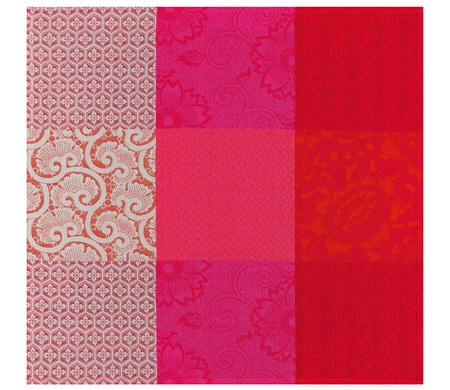Serwetki bawełniane Le Jacquard Français Fleurs de Kyoto Cerise 4 szt.