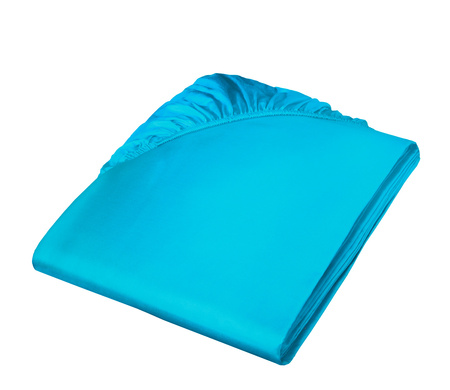 Prześcieradło satynowe z gumką Fleuresse Colours 9100-6072 Morski Niebieski