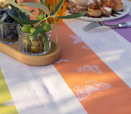 Podkładki na stół Le Jacquard Français Bal Des Papillons Lilas 4 szt.