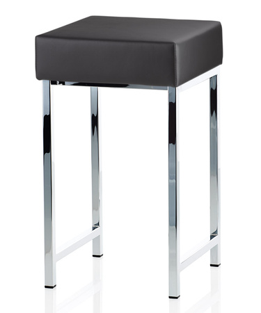 Taboret eko-skóra czarna Decor Walther DW 64 chrom