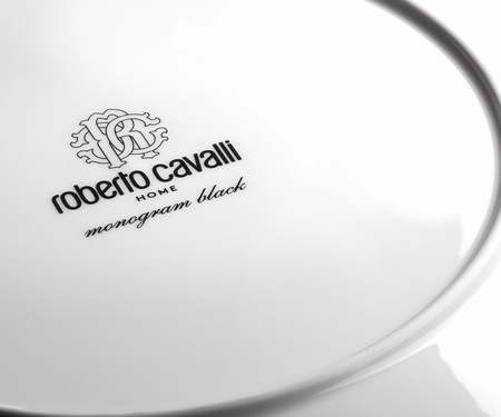 Talerz obiadowy Roberto Cavalli Monogram Black, zestaw 6 szt.