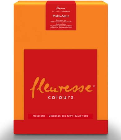 Prześcieradło satynowe z gumką Fleuresse Colours 9100-2044 Pomarańczowy