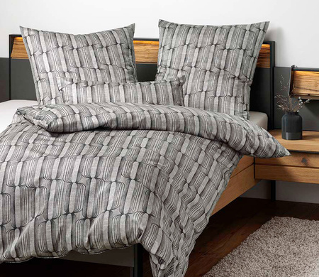 Pościel satyna bawełniana Janine Milano 45121-08 Anthrazit Silber