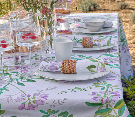 Serwetki bawełna/len Le Jacquard Français Pois de Senteur Floral 4 szt.