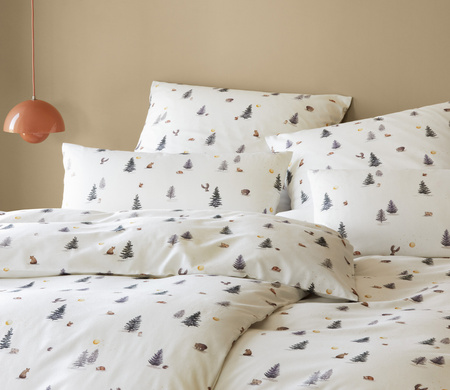 Pościel flanelowa Elegante Winterwald 26019-0 White