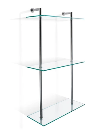 Półka potrójna szklana Decor Walther  DW 016 chrom