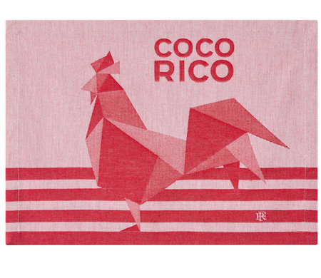 Podkładki na stół Le Jacquard Français Coco-Rico Rouge 2 szt.