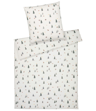 Pościel flanelowa Elegante Winterwald 26019-0 White
