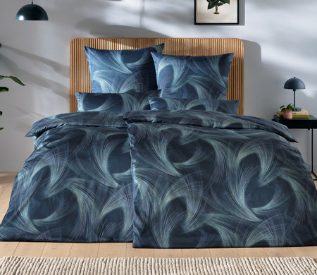 Pościel mako-satyna Estella Lino 7992-655 Navy