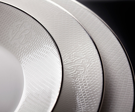 Miska do zupy Roberto Cavalli Lizzard Platin, zestaw 6 szt.