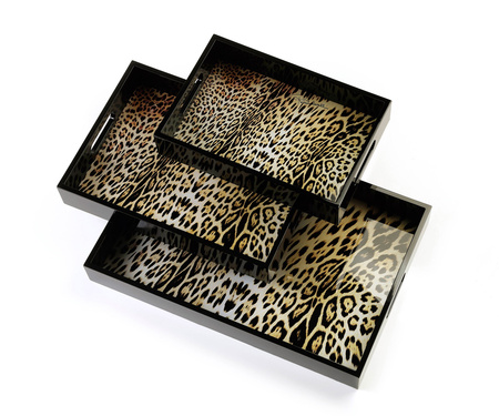 Taca drewniana średnia Roberto Cavalli Jaguar 25x35 cm