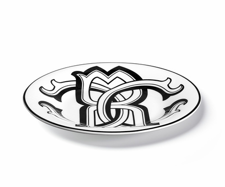 Talerzyk do pieczywa Roberto Cavalli Monogram Black, zestaw 6 szt.