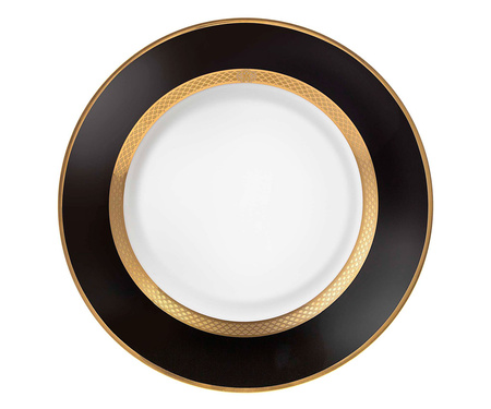 Talerz do zupy Roberto Cavalli Python Black, zestaw 6 szt.